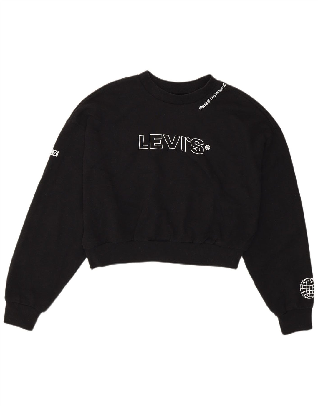 Levi's Ženska prekomjerna majica s kratkim kratkim rukavima UK 6 XS Crna