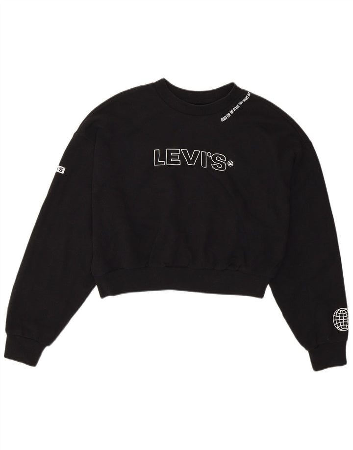Levi's Ženska prekomjerna majica s kratkim kratkim rukavima UK 6 XS Crna