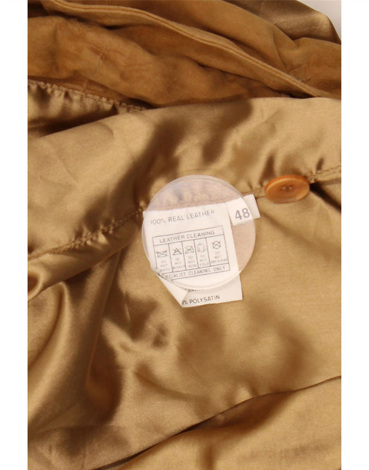 Vintage muška bomber jakna od brušene kože IT 48 srednje smeđe kože