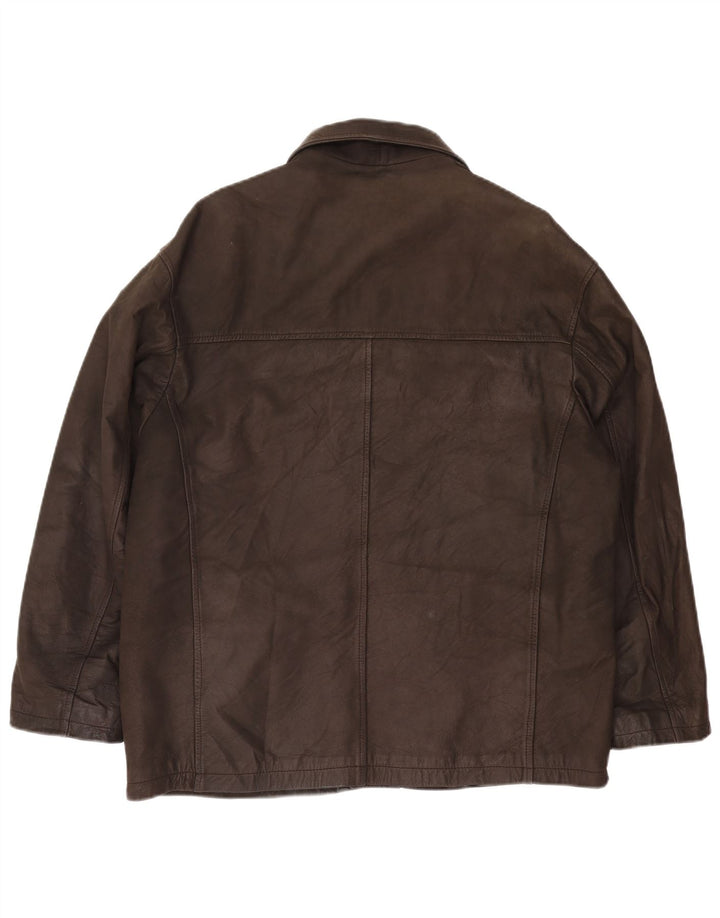 Clinton muška kožna jakna UK 40 Large Brown Leather