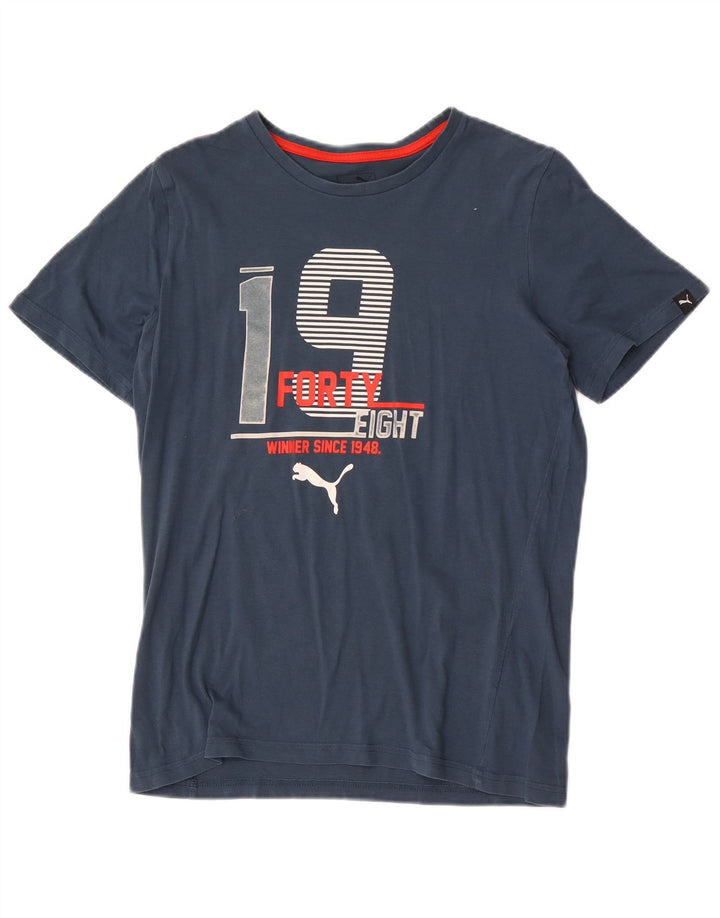 Puma Boys Graphic T-Shirt Top 13-14 Years Mornarsko plava