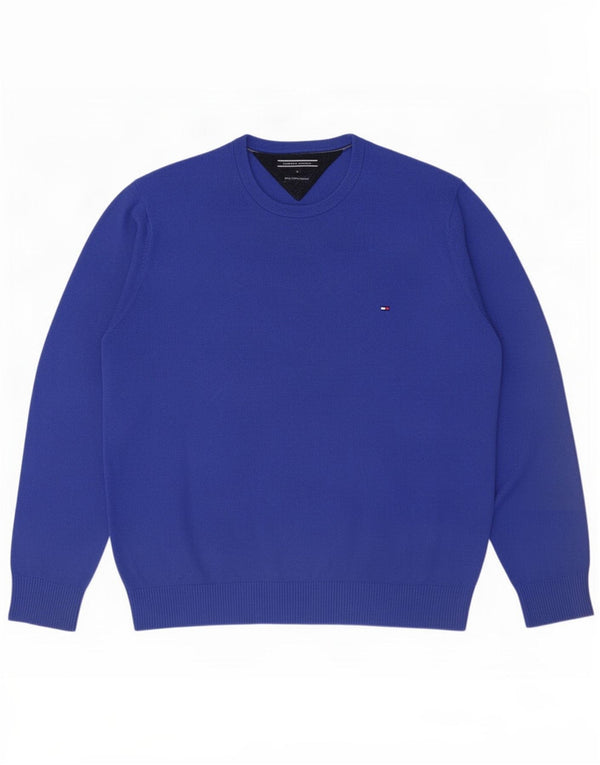 Tommy Hilfiger muški džemper s okruglim izrezom Veliki plavi pamuk