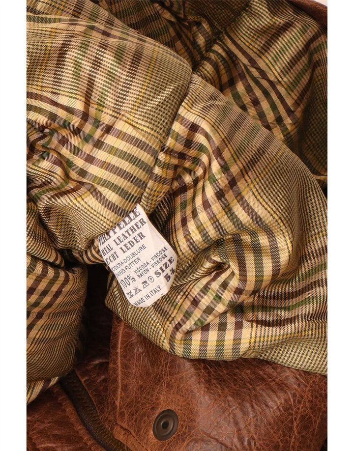 Vintage muška kožna pomoćna jakna IT 54 2XL smeđa