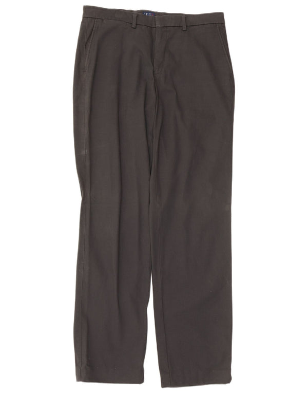 TRUSSARDI muške ravne chino hlače IT 52 XL W34 L34 crni pamuk