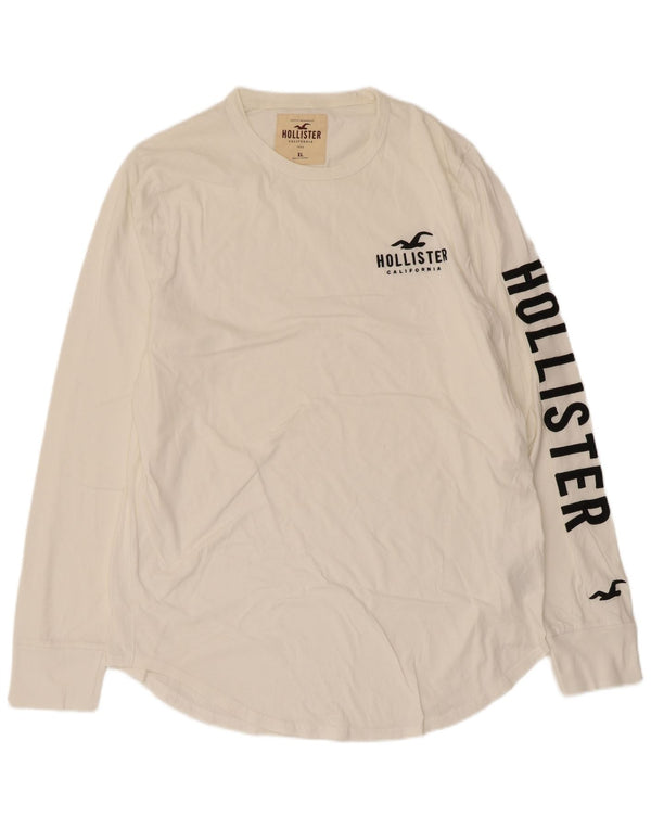 Hollister muška grafička majica dugih rukava XL bijeli pamuk