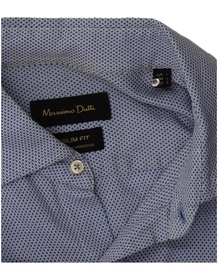 Massimo Dutti muška uska košulja velikog plavog geometrijskog oblika