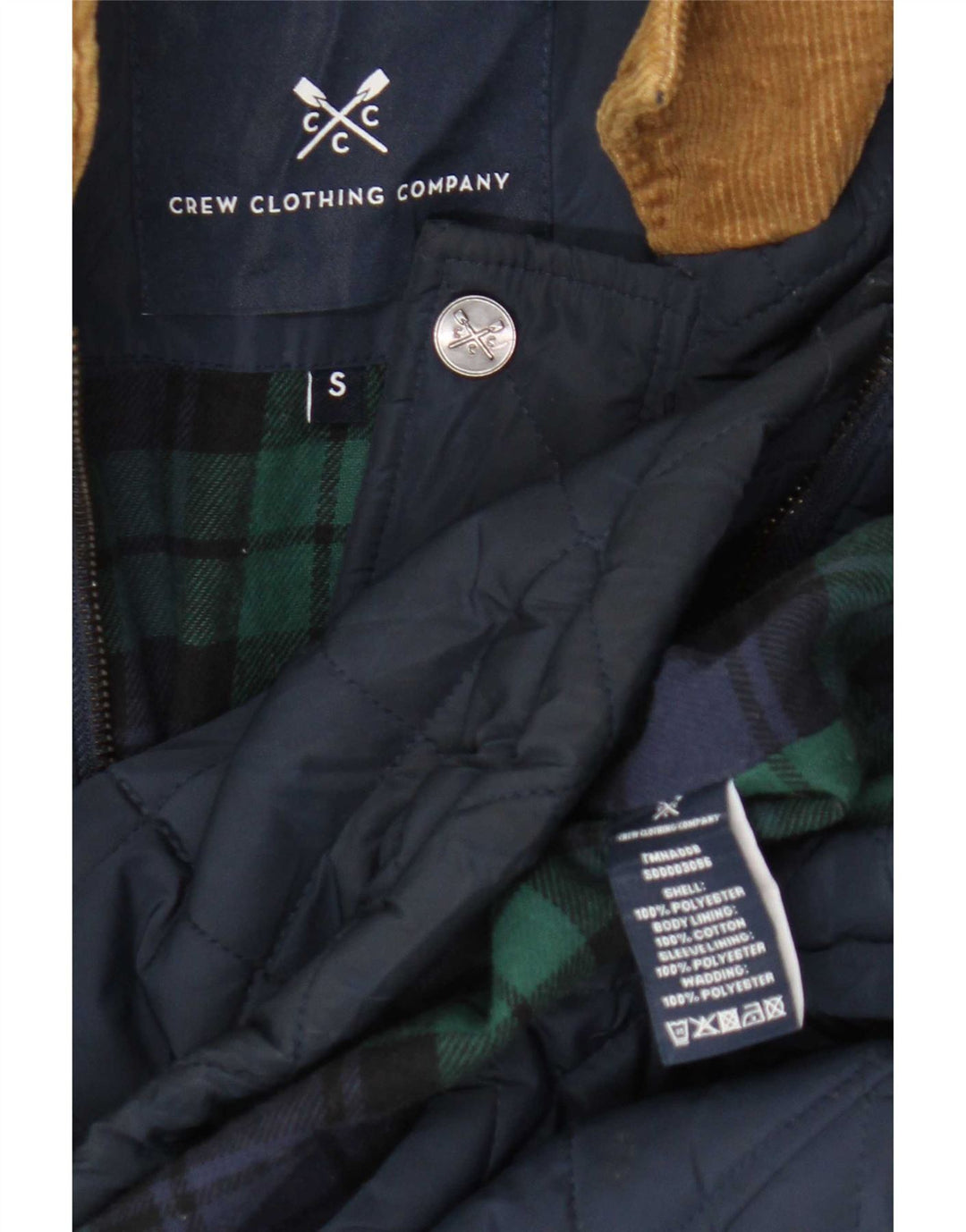 Crew Clothing Muška prošivena jakna UK 36 Mala tamnoplava poliesterska