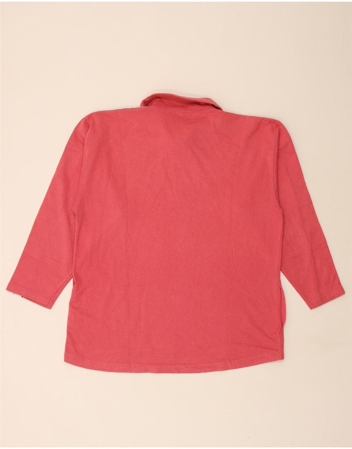 Veliki ružičasti pamuk ASICS muška majica s izrezom s patentnim zatvaračem