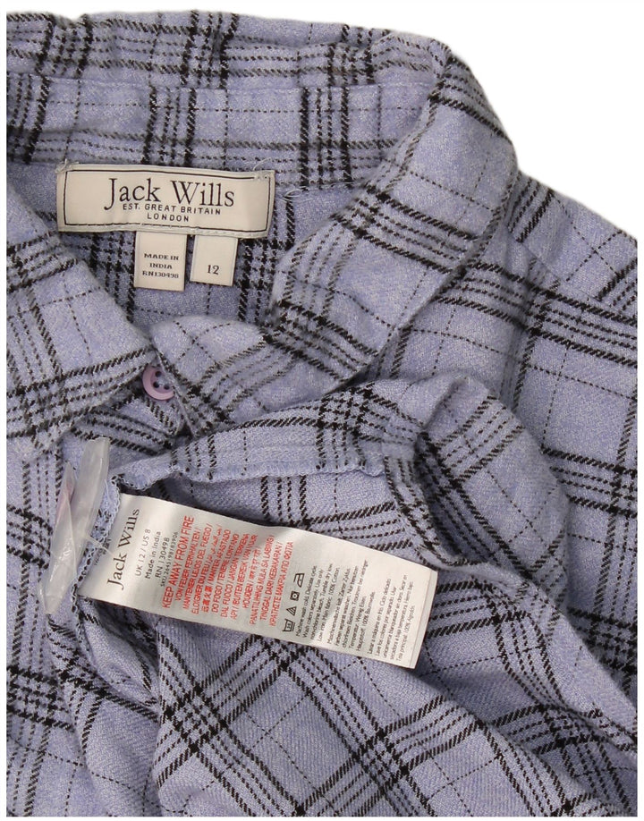 Jack Wills ženska prevelika haljina košulja UK 12 srednje plavi karirani pamuk