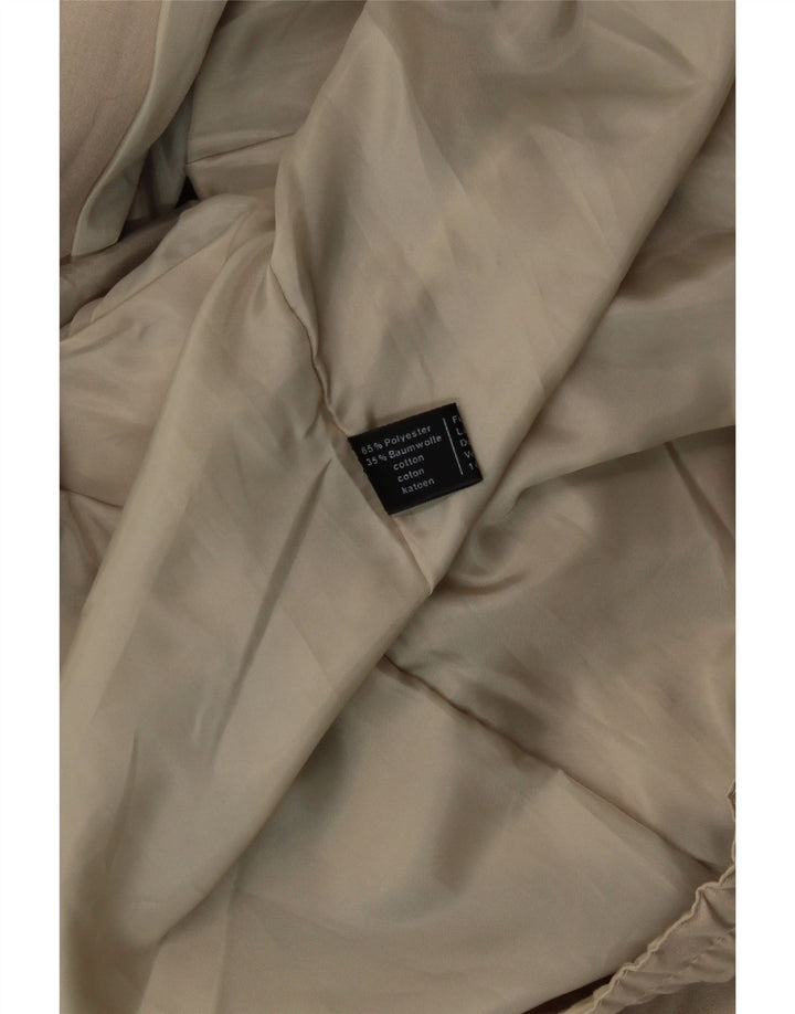 VINTAGE Womens Bomber Jacket UK 14 Medium Beige Polyester