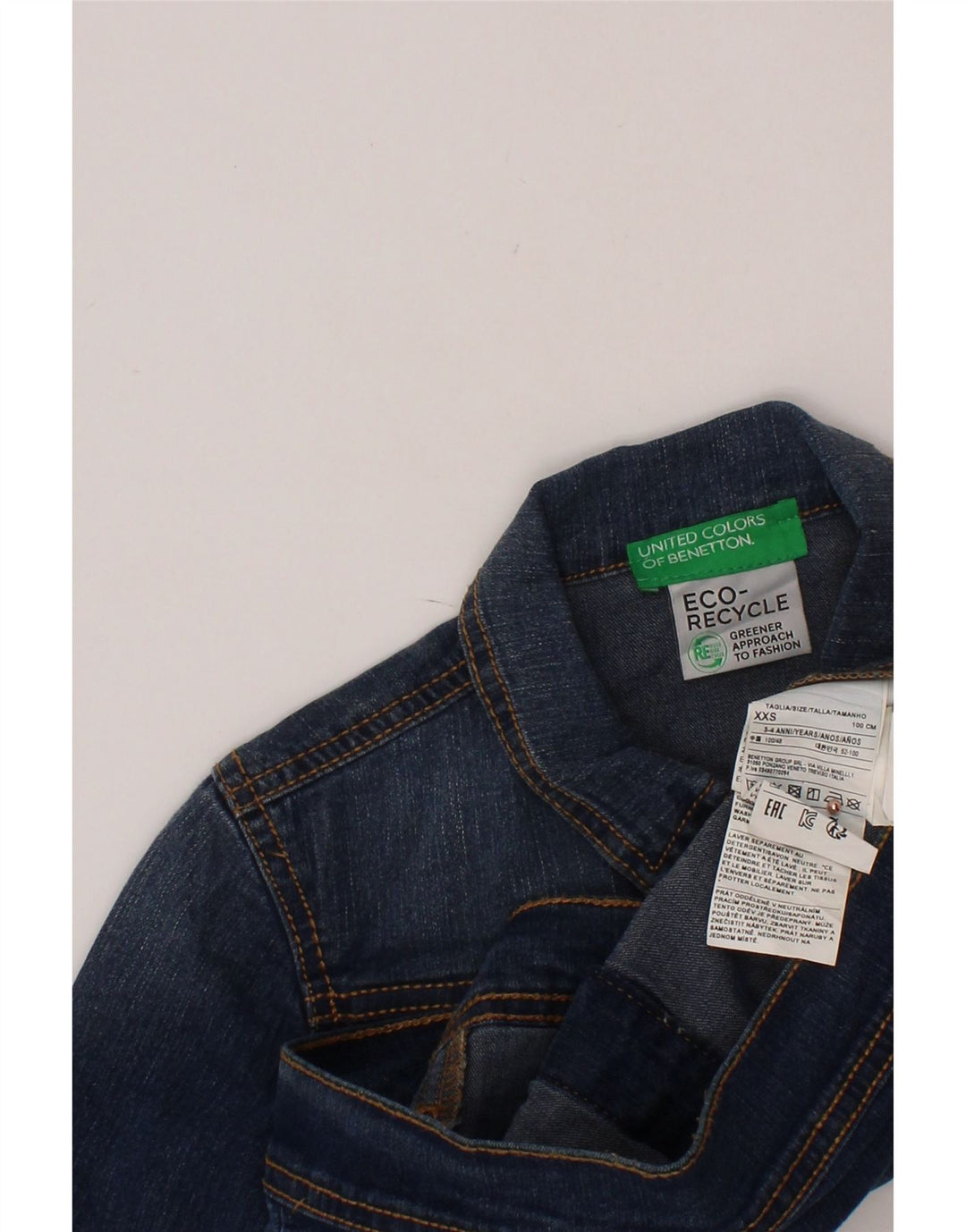 BENETTON Denim jakna za dječake 3-4 godine 2XS plavi pamuk