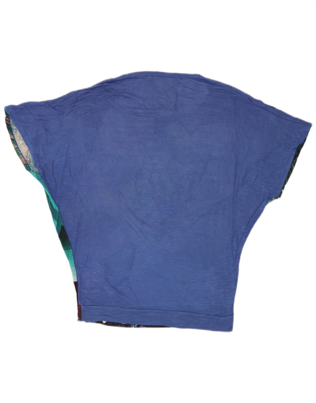 DESIGUAL Ženska bluza s krilima šišmiša UK 10 Mala plava cvjetna viskoza