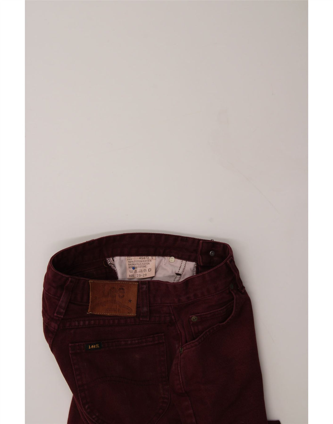 LEE Womens Tapered Jeans W29 L29 Burgundy Cotton Vintage Lee and Second-Hand Lee from Messina Hembry 