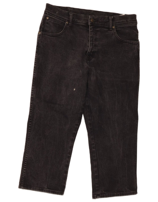 Wrangler Mens Capri Regular Fit Straight Jeans W34 L22 Crni pamuk