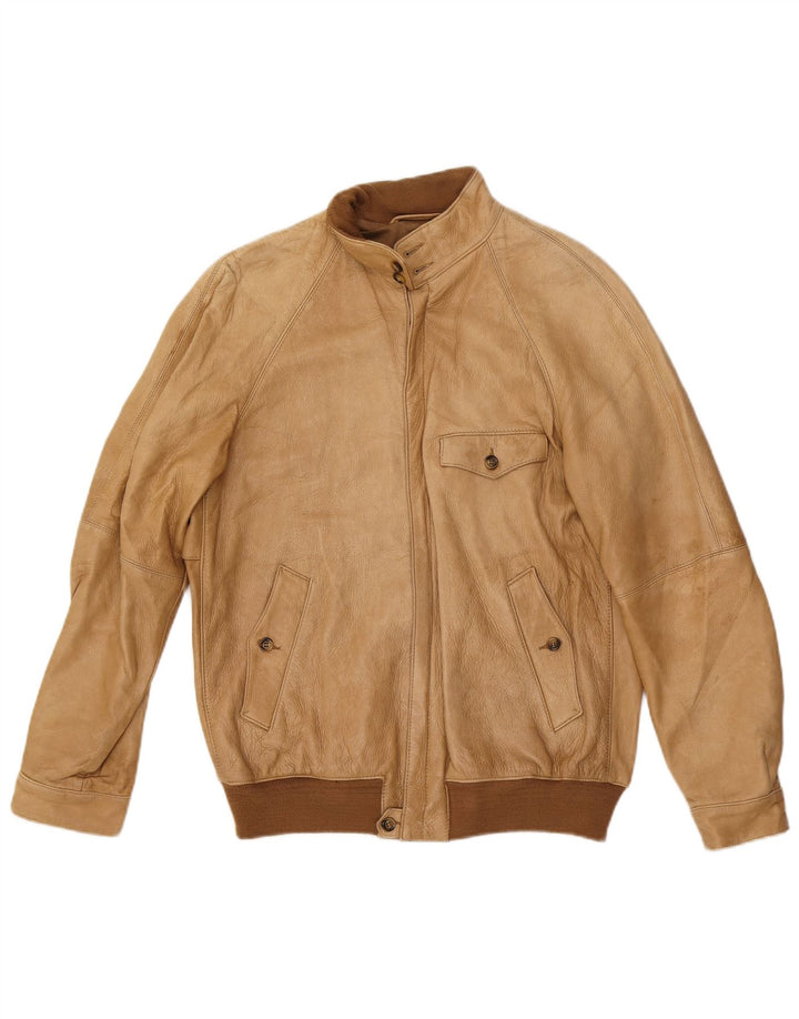 VINTAGE muška kožna jakna UK 38 srednje bež koža