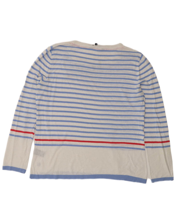 Crew Clothing Ženski džemper s brodskim izrezom UK 16 Velike plave pruge