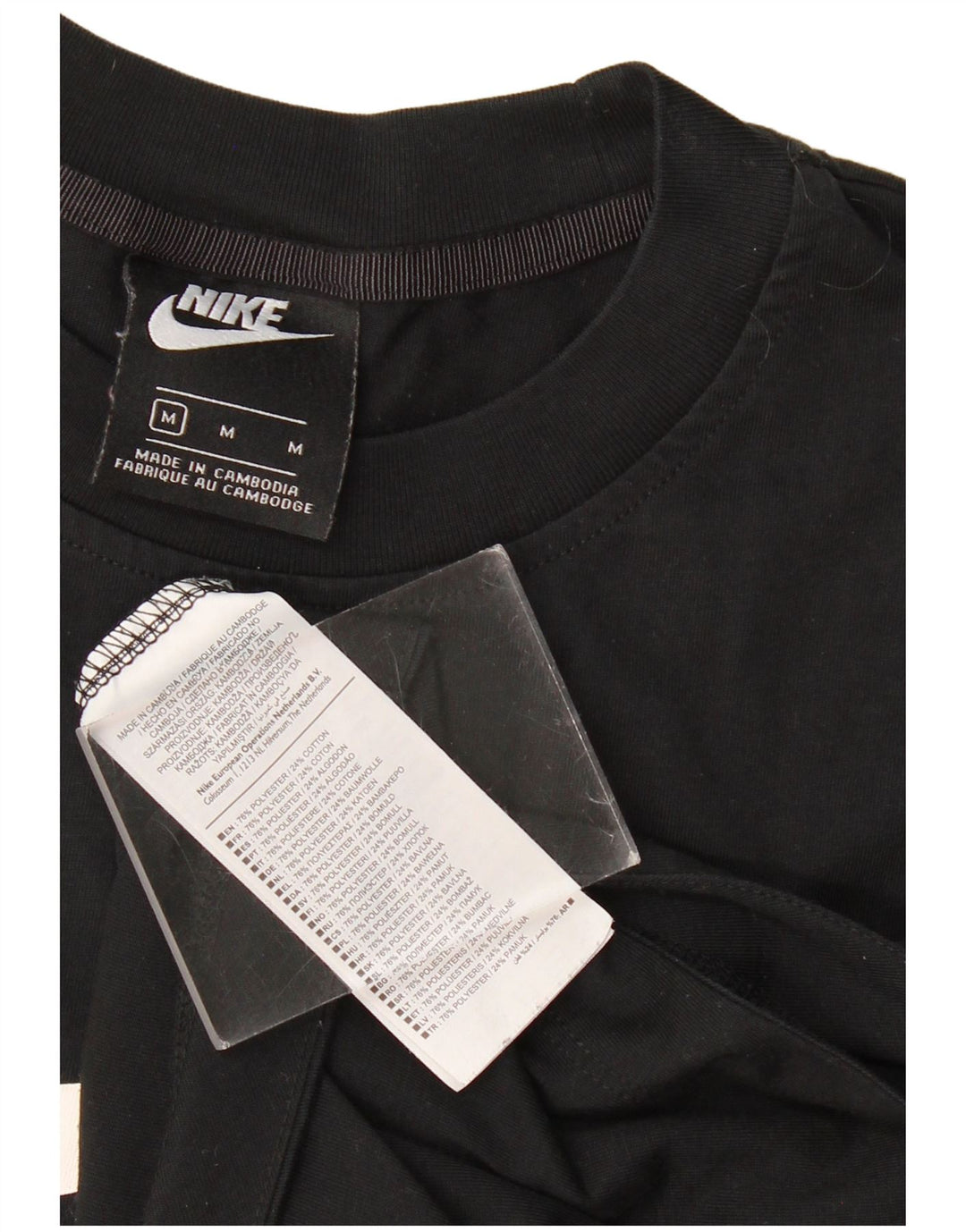 NIKE Womens Crop Graphic T-Shirt Top UK 14 Medium Black Polyester Vintage Nike and Second-Hand Nike from Messina Hembry 