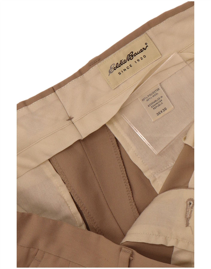 Eddie Bauer muške chino hlače s klinovima W36 L30 bež poliester
