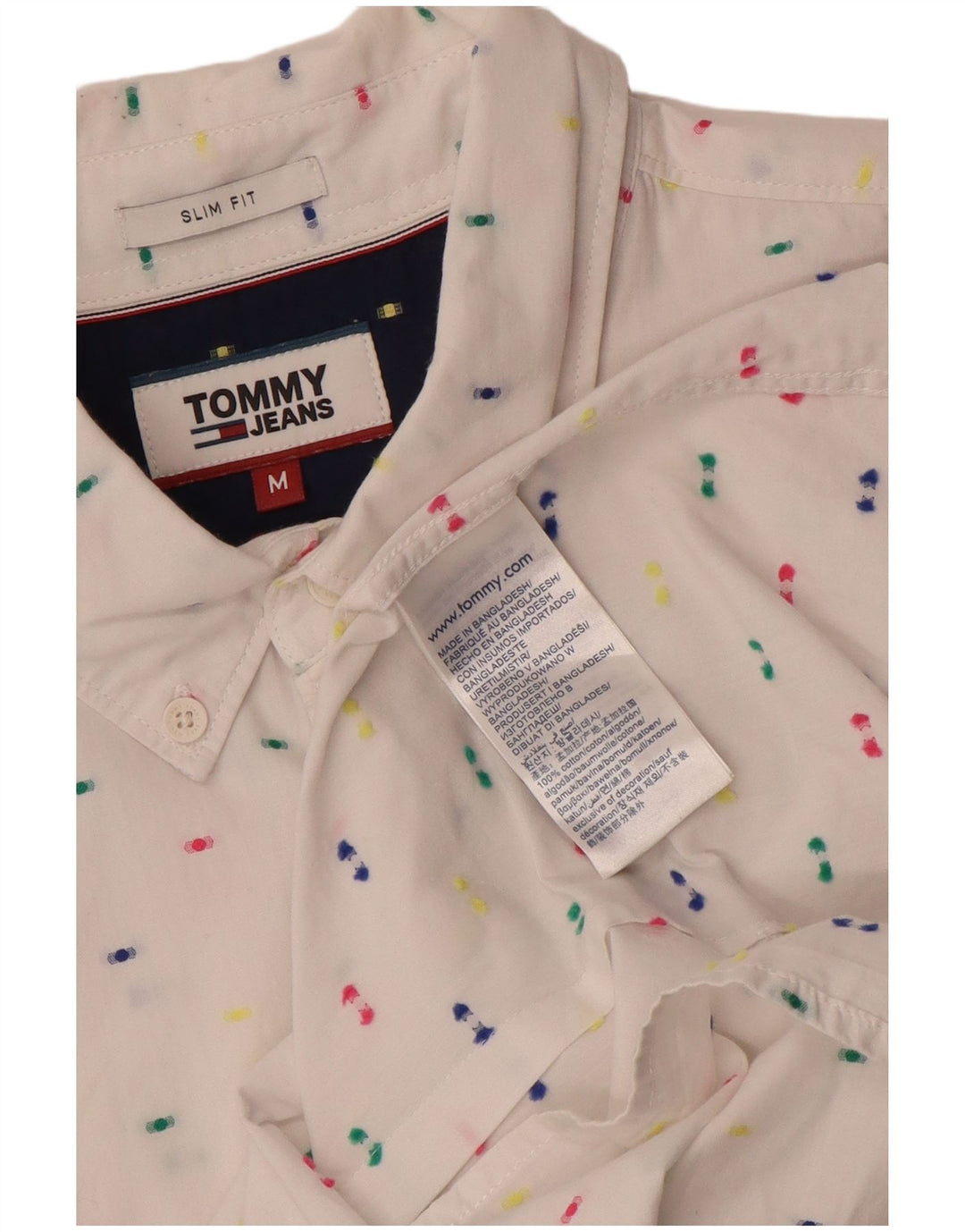 Tommy Hilfiger muška pripijena košulja srednje bijele boje na točkice