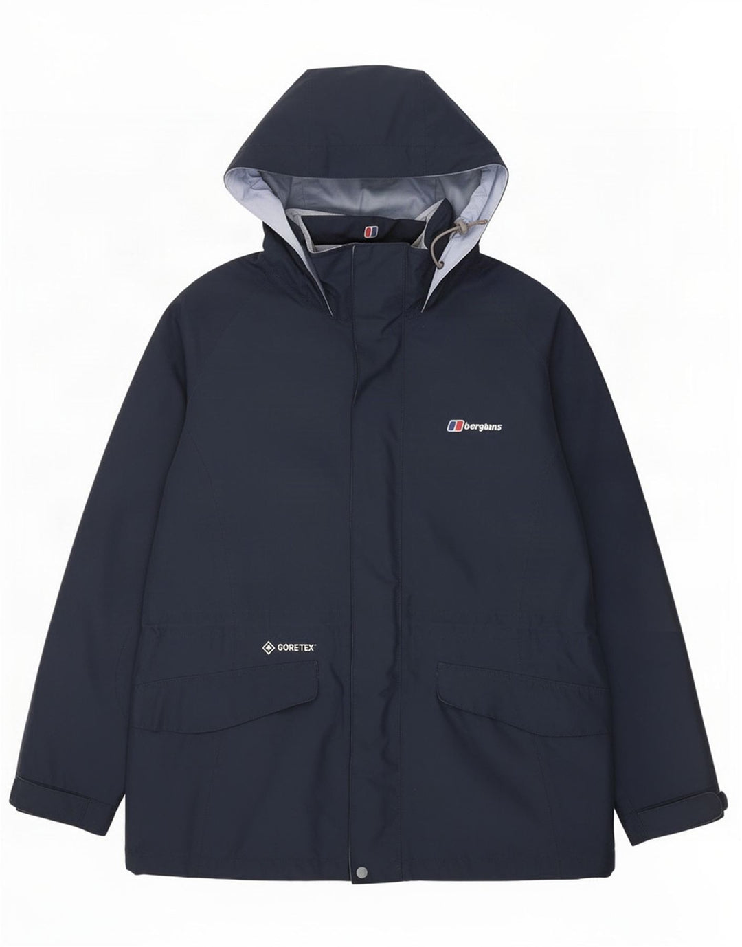 Berghaus ženska kišna jakna s kapuljačom UK 14 veliki tamnoplavi poliester