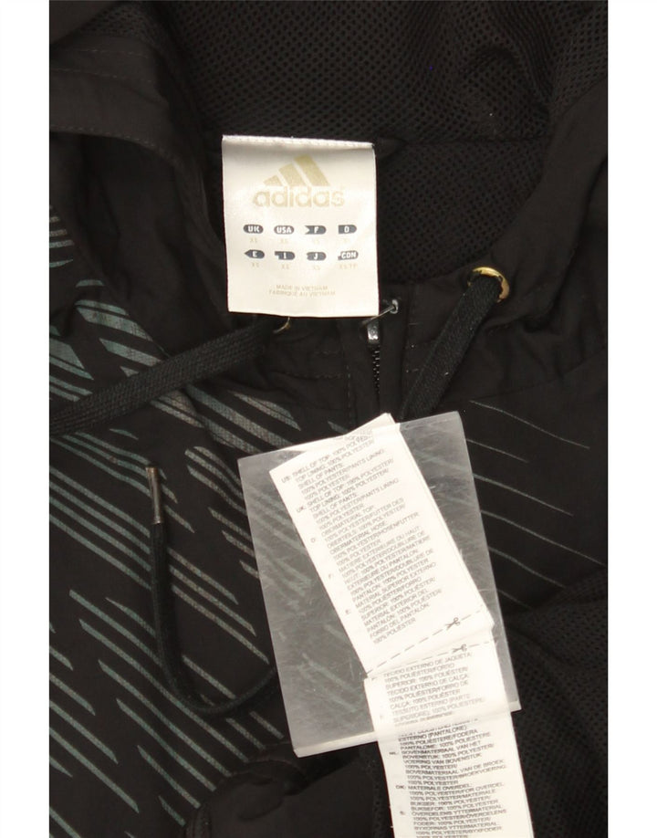 ADIDAS muški pulover s kapuljačom s patentnim zatvaračem XS crni prugasti poliester