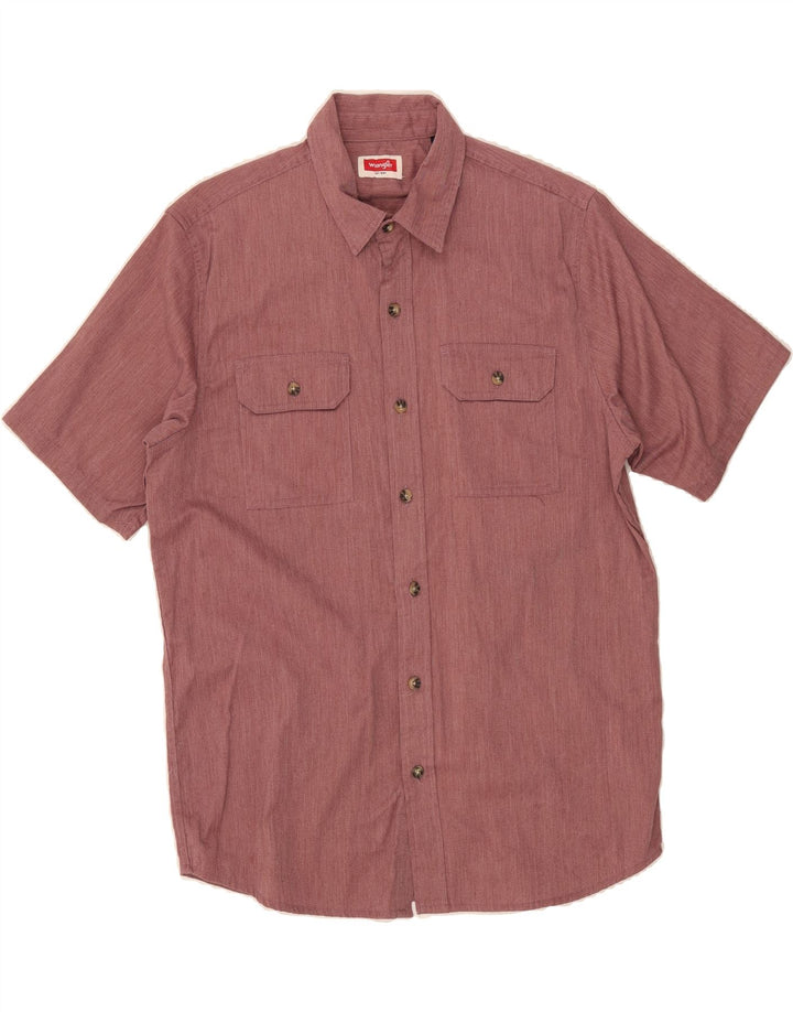 WRANGLER Mens Short Sleeve Shirt Medium Red Cotton Vintage Wrangler and Second-Hand Wrangler from Messina Hembry 