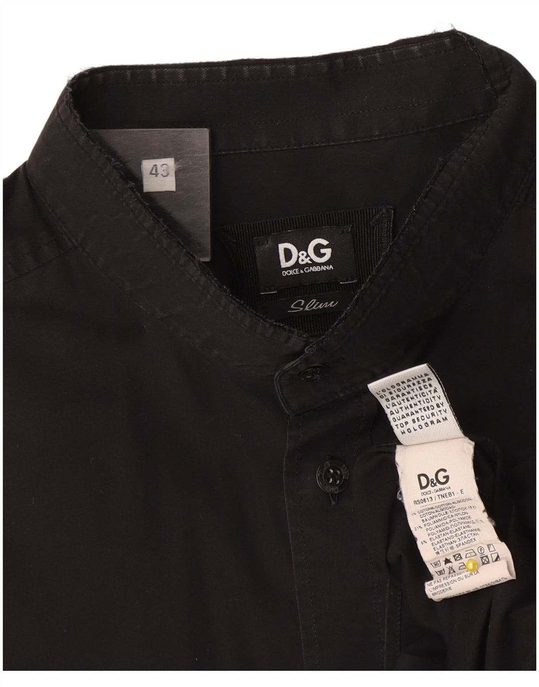 Dolce & Gabbana muška tanka košulja, velika crna pamučna veličina 43