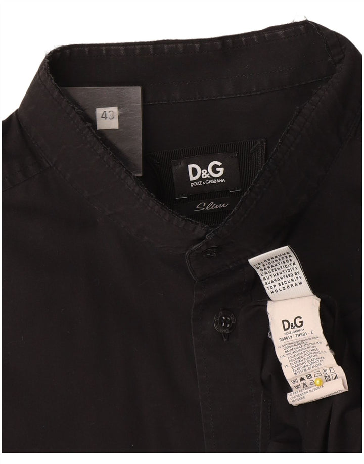 Dolce & Gabbana muška tanka košulja, velika crna pamučna veličina 43