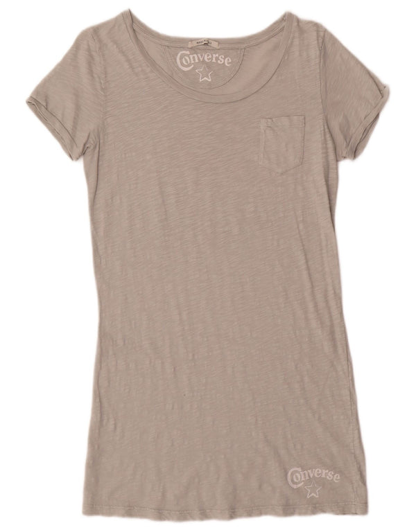 CONVERSE Ženska grafička T-shirt haljina UK 18 XL Sivi pamuk