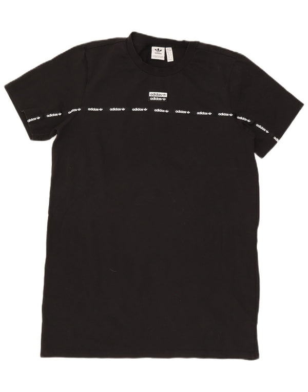 Adidas Womens Graphic T-Shirt Top UK 12 Medium Black Cotton