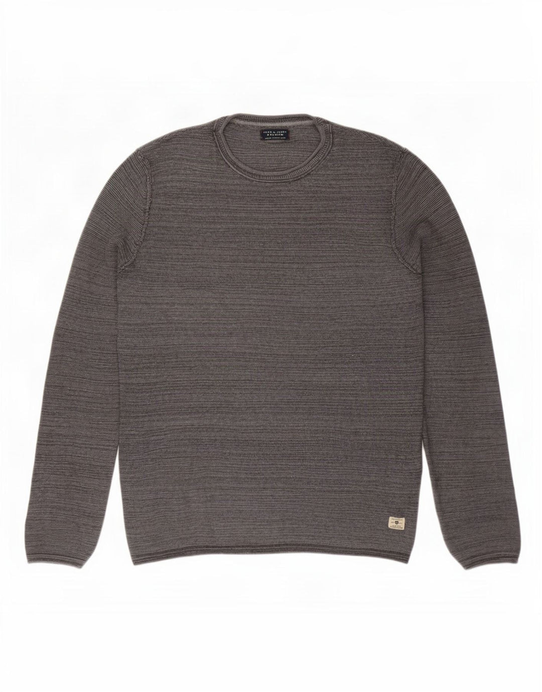 Jack & Jones muški pulover s okruglim izrezom, mali sivi pamuk