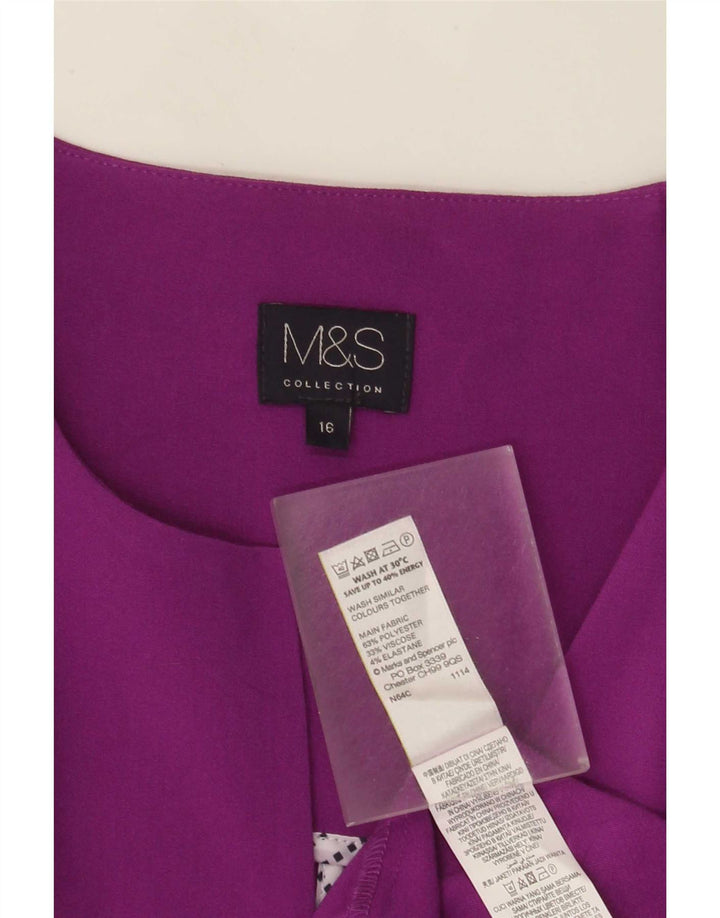 Marks & Spencer ženska jakna s otvorenim sakoom UK 16 veliki ljubičasti poliester