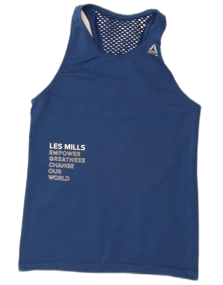 REEBOK Ženska Les Mills Graphic Vest Top UK 8 Mala tamnoplava