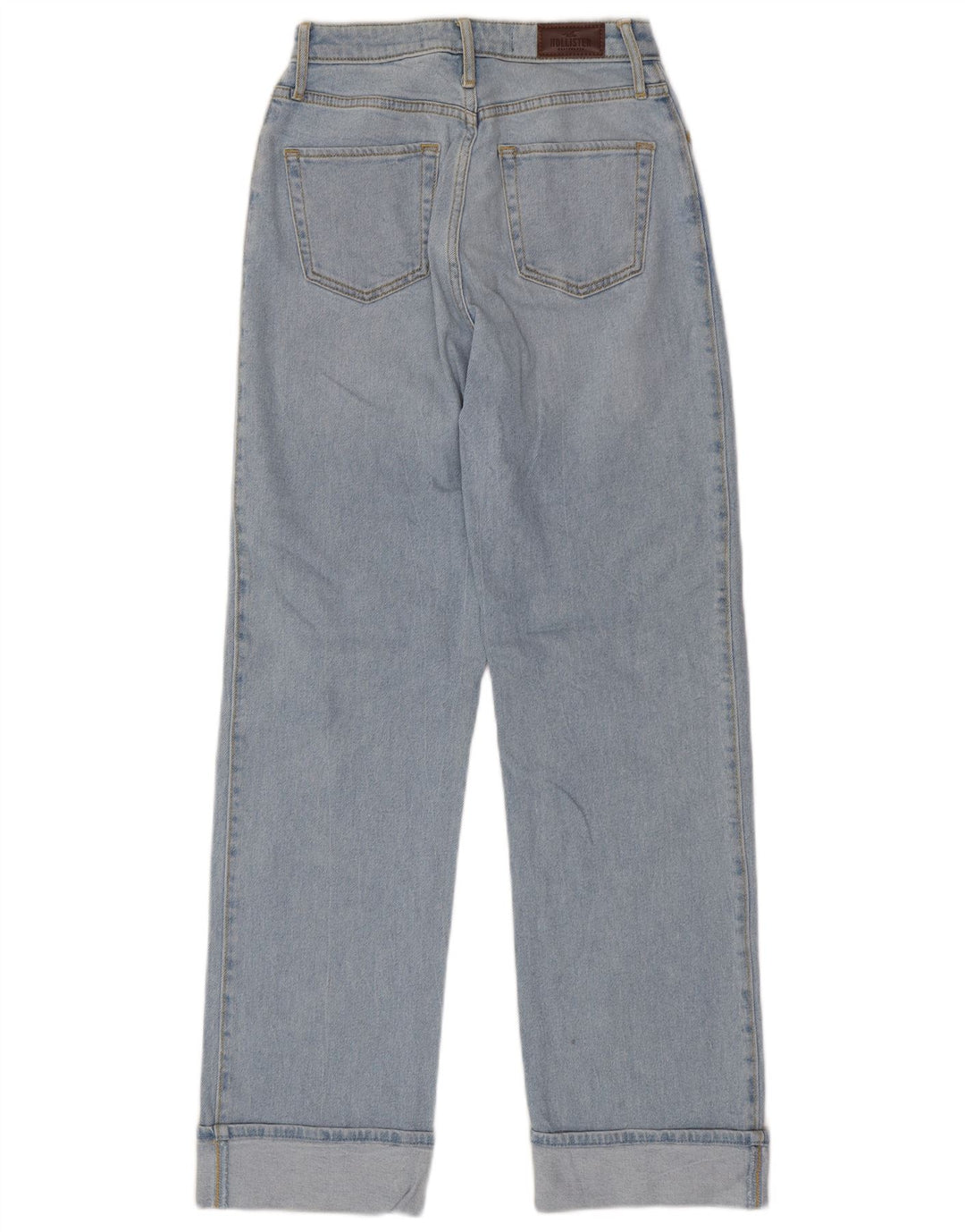 HOLLISTER Ženske ravne traperice visokog struka W25 L31 plavi pamuk