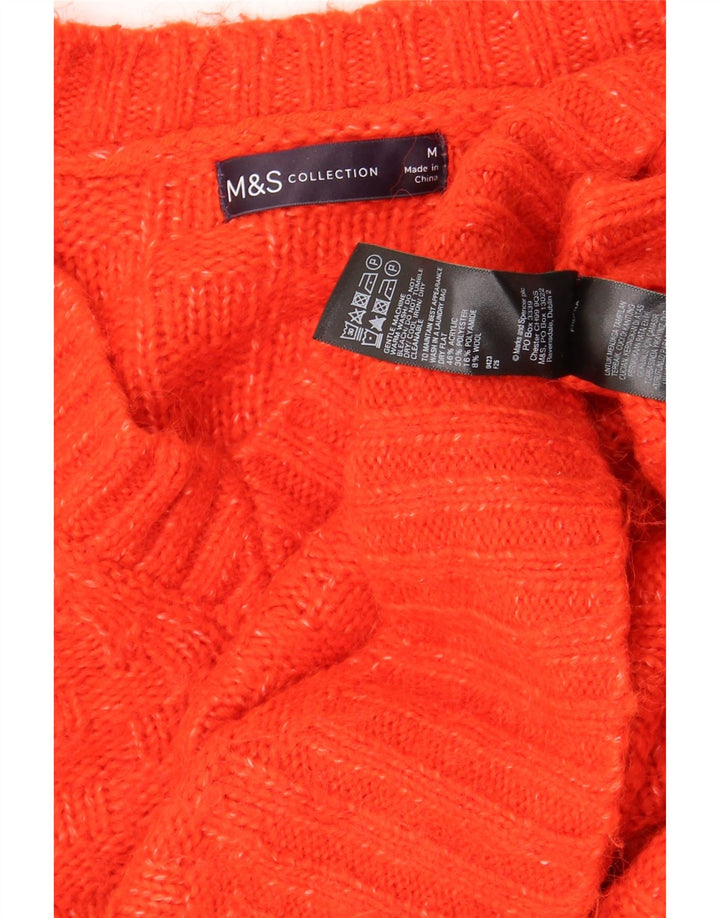 Marks & Spencer ženski veliki džemper s V-izrezom UK 14 srednje crvena