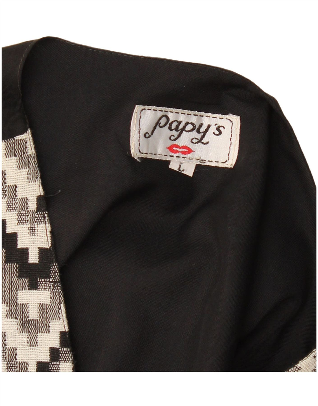 Vintage muški prsluk velikog crnog geometrijskog oblika