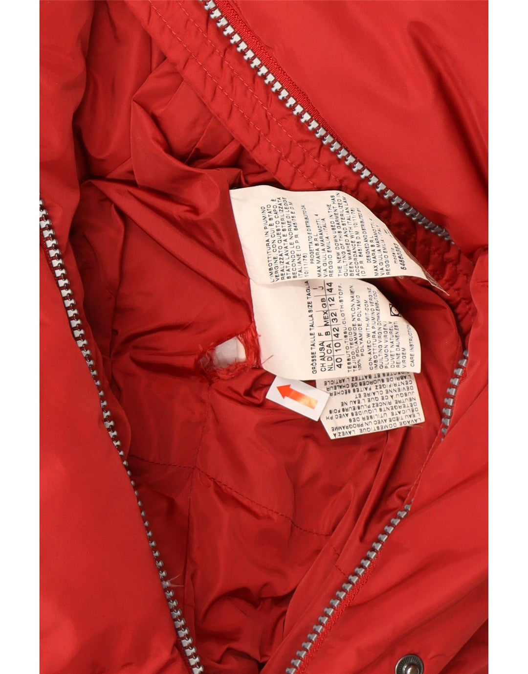 MAX MARA ženska vikend podstavljena jakna UK 12 srednje crvena zimska od poliamida