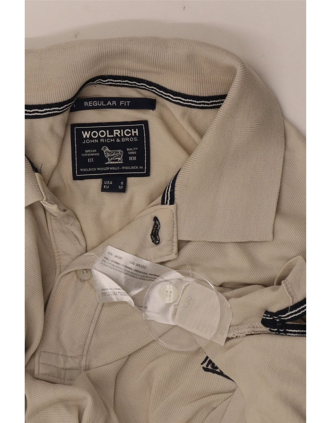 Woolrich muška polo majica standardnog kroja, srednje bež pamuk