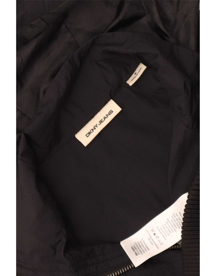 Dkny ženska bomber jakna s kapuljačom UK 14 Srednji crni najlon