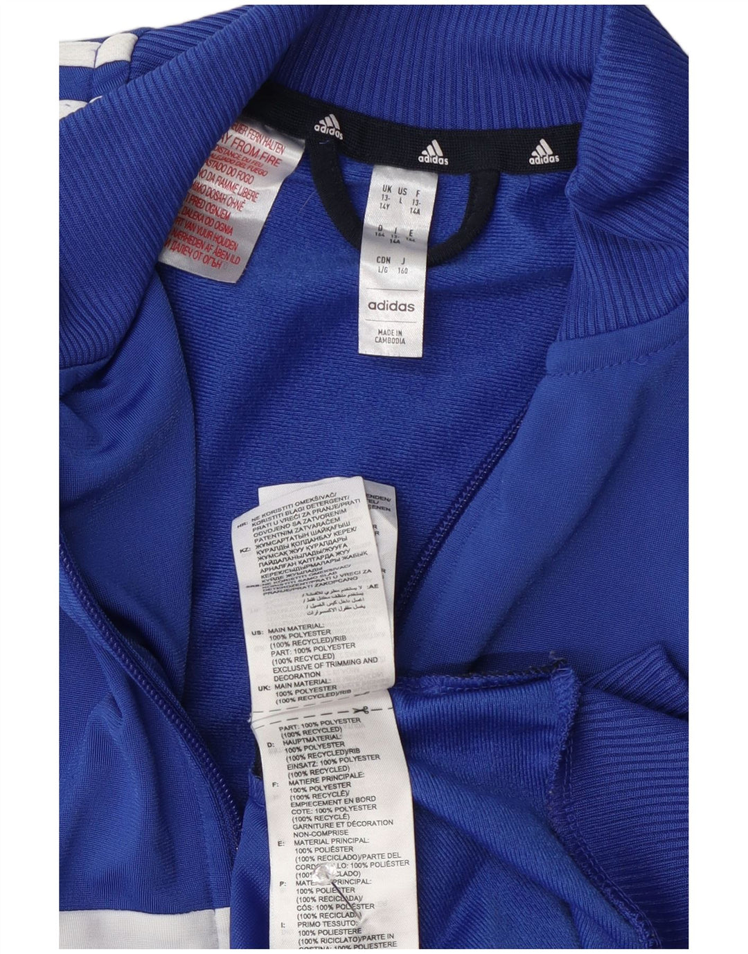 Adidas trenirka za dječake 13-14 godina plava poliesterska boja