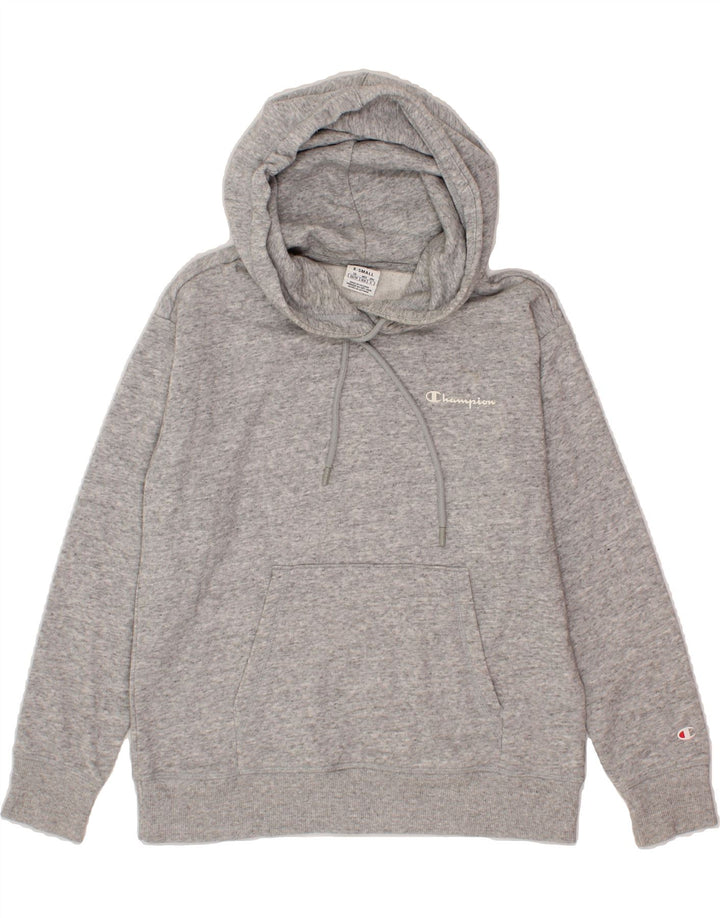 CHAMPION Womens Oversized Hoodie Jumper UK 6 XS Grey Polyester Vintage Champion and Second-Hand Champion from Messina Hembry 