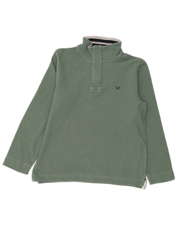 Crew Clothing Muška dukserica s 1/4 patentnim zatvaračem Regular Fit srednje zelena
