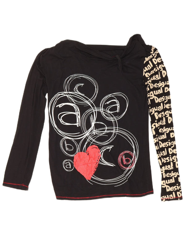 Desigual ženska majica dugih rukava s grafikama UK 12 srednje crna