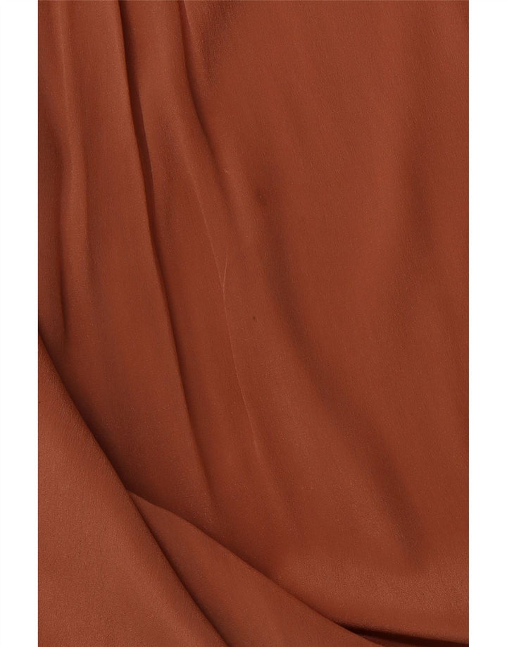 VINTAGE Ženska široka košulja bluza dugih rukava IT 46 velika smeđa