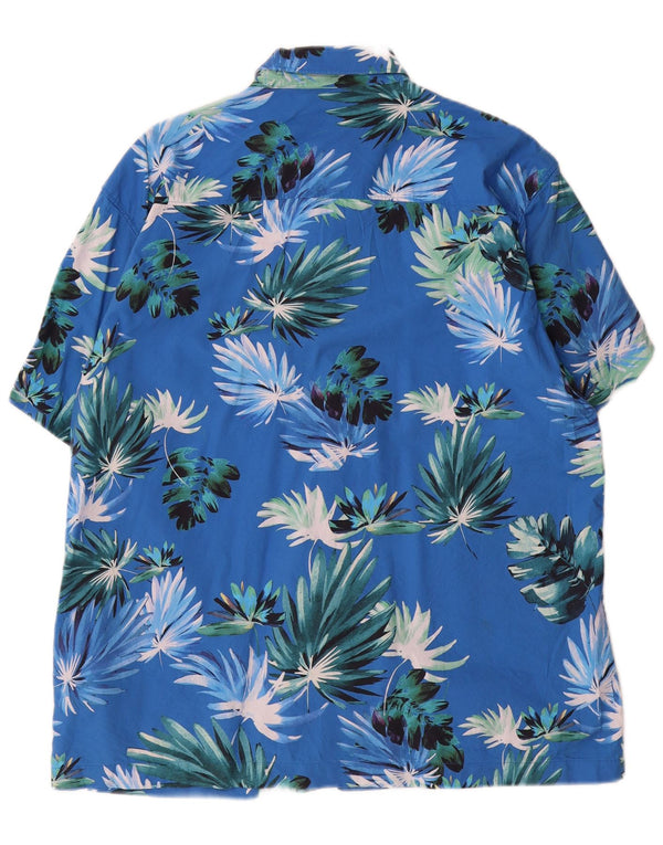 Superdry muška majica kratkih rukava XL plava cvjetna pamučna havajska majica