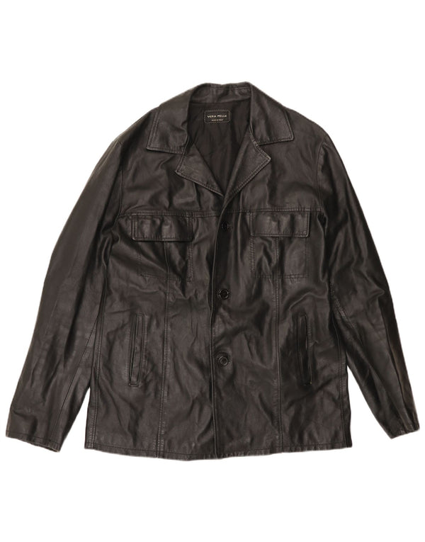 VINTAGE muška kožna jakna UK 40 velika crna koža
