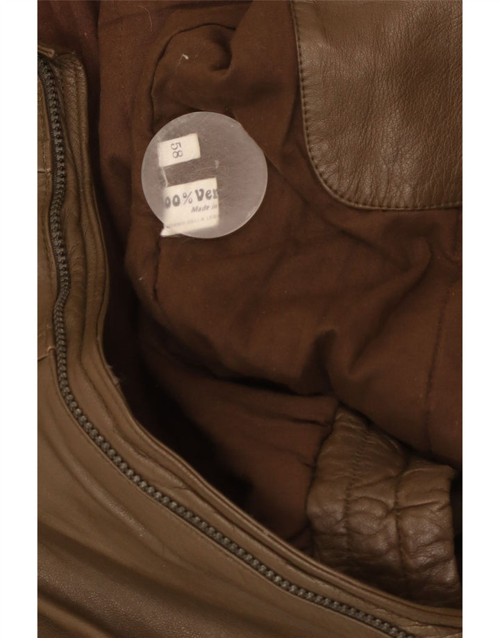 Vintage muška kožna jakna UK 40 velika kaki koža