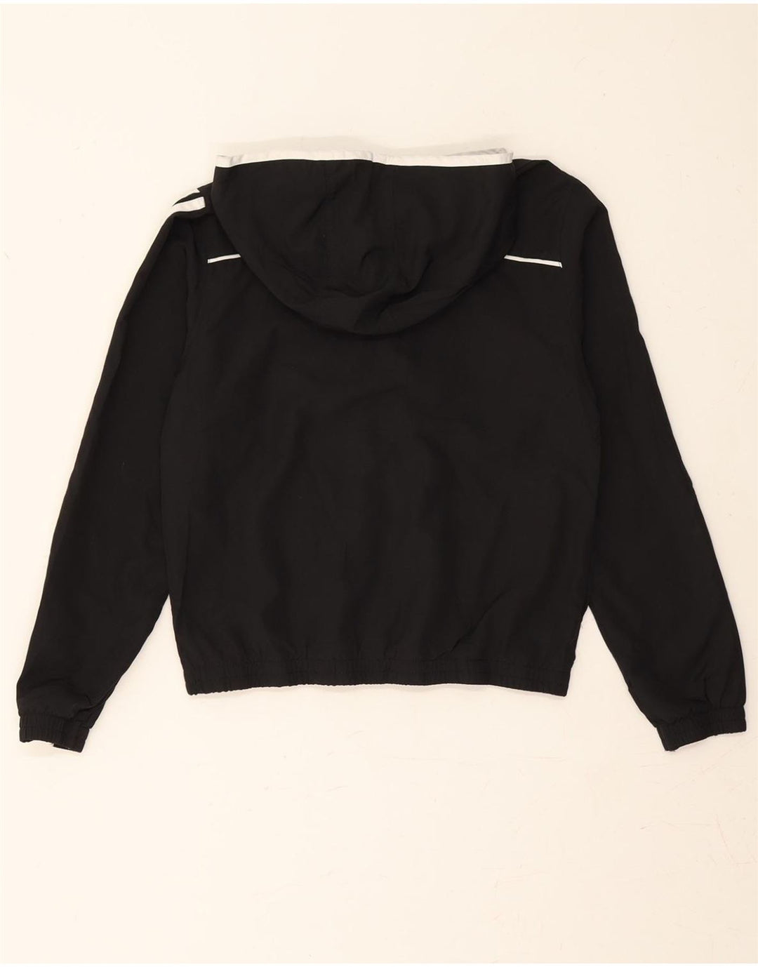 ADIDAS Boys Hooded Tracksuit Top Jacket 11-12 Years Black Polyester Vintage Adidas and Second-Hand Adidas from Messina Hembry 