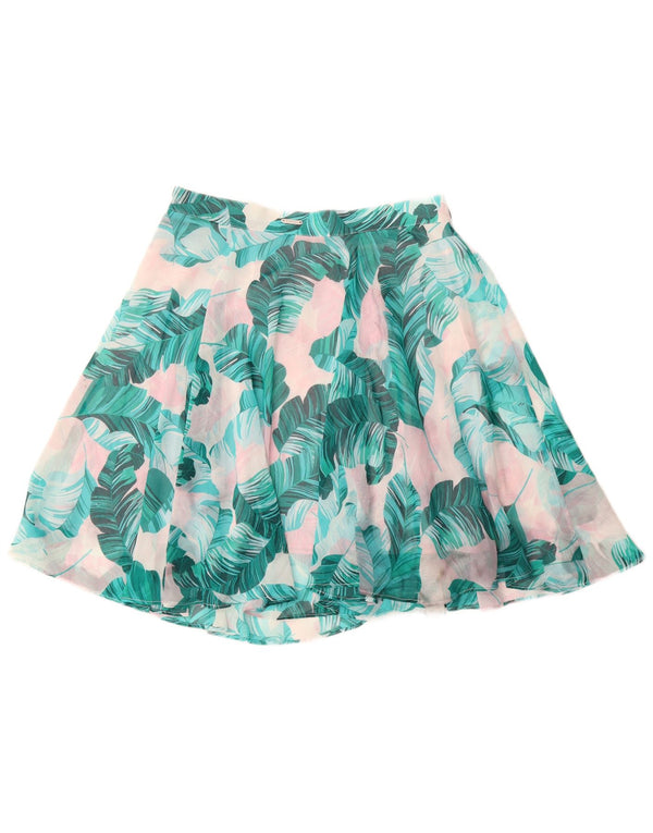 GUESS ženska suknja A-kroja UK 12 srednje W28 plavi cvjetni poliester