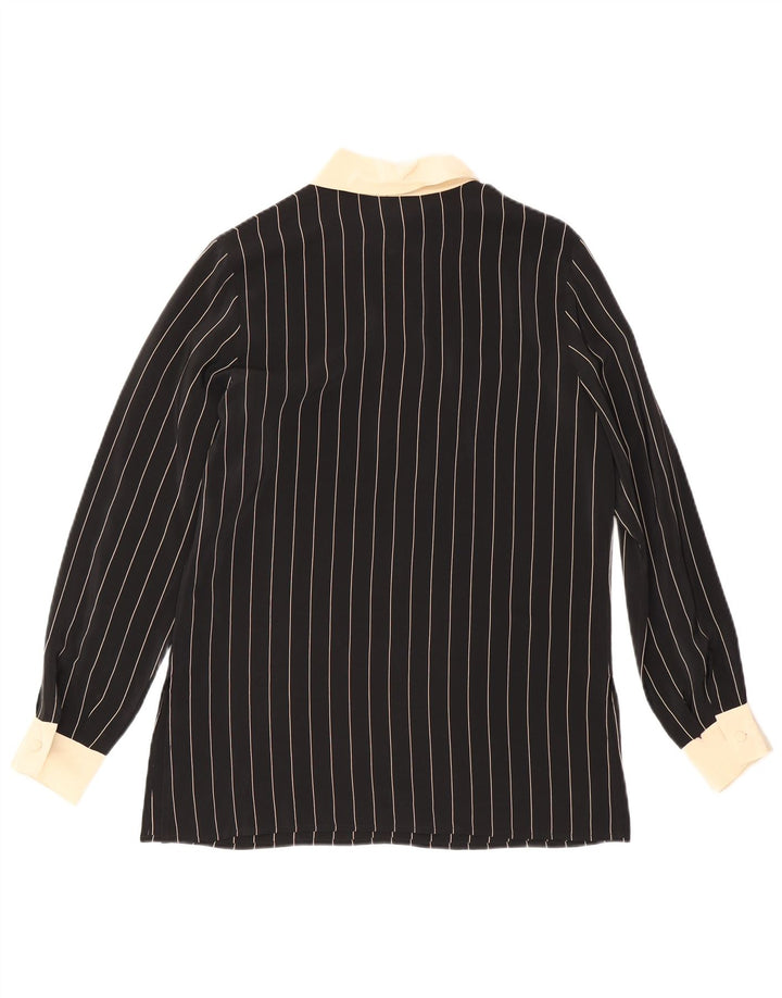 Gianfrediani ženski pulover košulja bluza IT 42 srednje crna svila na pruge